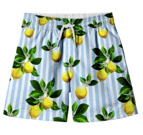 Stella Cove Infant to Youth Boys Lemon Stripe Swim Shorts | HONEYPIEKIDS | Kids Boutique Clothing