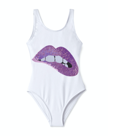Stella Cove Girls Lip Applique Swimsuit | HONEYPIEKIDS | Kids Boutique Clothing