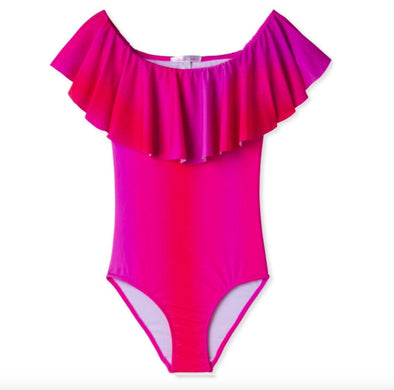 Stella Cove Neon Ombre Pink One Piece Swimsuit | HONEYPIEKIDS | Kids Boutique Clothing