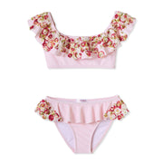 Stella Cove Pink W/ Multi Color Flowers Two Piece Swimsuit | HONEYPIEKIDS 