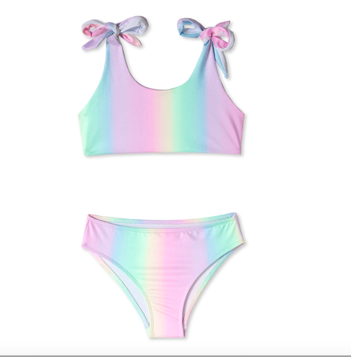 Stella Cove Unicorn Ombre Tie Shoulder Two Piece Swimsuit | HONEYPIEKIDS 