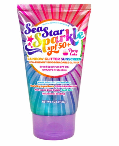 Sunshine & Glitter Sparkle SPF50+ Rainbow Reef Safe Glitter Sunscreen | HONEYPIEKIDS 