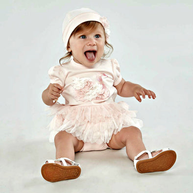 Biscotti Baby Girls Pink Swan Applique Dress Set | HONEYPIEKIDS | Kids Boutique Clothing