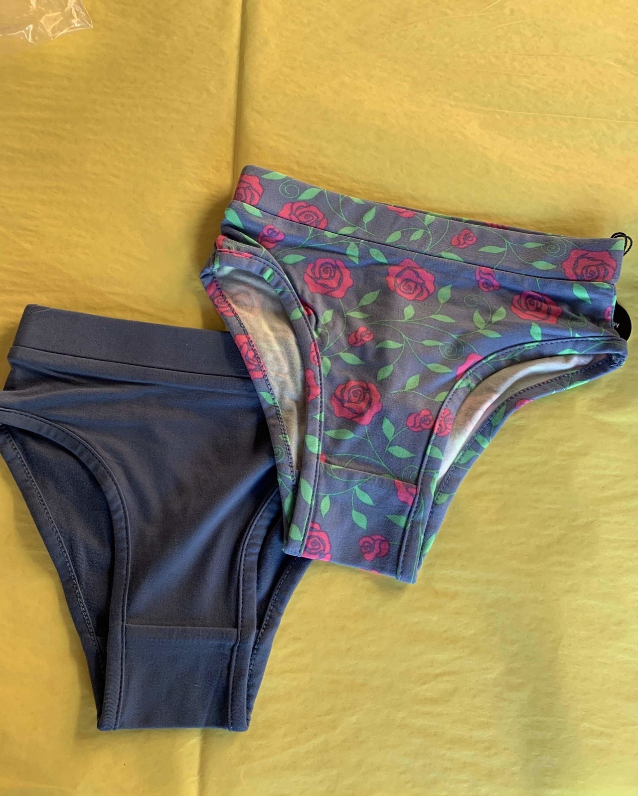 Sweet Bamboo 2 Piece Underwear In Red Roses and Blue Pattern | HONEYPIEKIDS 