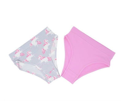 Sweet Bamboo 2 Piece Underwear In UNICORNS & PINK Pattern | HONEYPIEKIDS | Kids Boutique Clothing