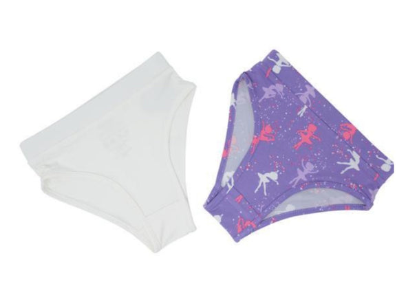 Sweet Bamboo 2 Piece Underwear Set In BALLERINA Pattern and White | HONEYPIEKIDS | Kids Boutique Clothing