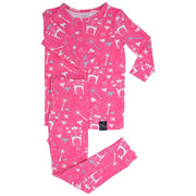 Sweet Bamboo Long Sleeve & Long Pant Pajamas In CASTLE Pattern | HONEYPIEKIDS 
