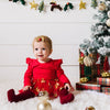 HONEYPIEKIDS | Sweet Wink Baby Girls Red & Gold Holiday Sequin Reindeer Tutu Bodysuit
