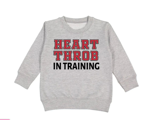 Sweet Wink Boys Gray HEART THROB IN TRAINING Sweatshirt | HONEYPIEKIDS | Kids Boutique Clothing