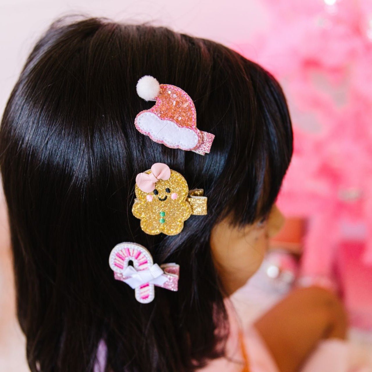 Sweet Wink Girls 3 Piece Gingerbread Christmas Hair Clip Set | HONEYPIEKIDS 