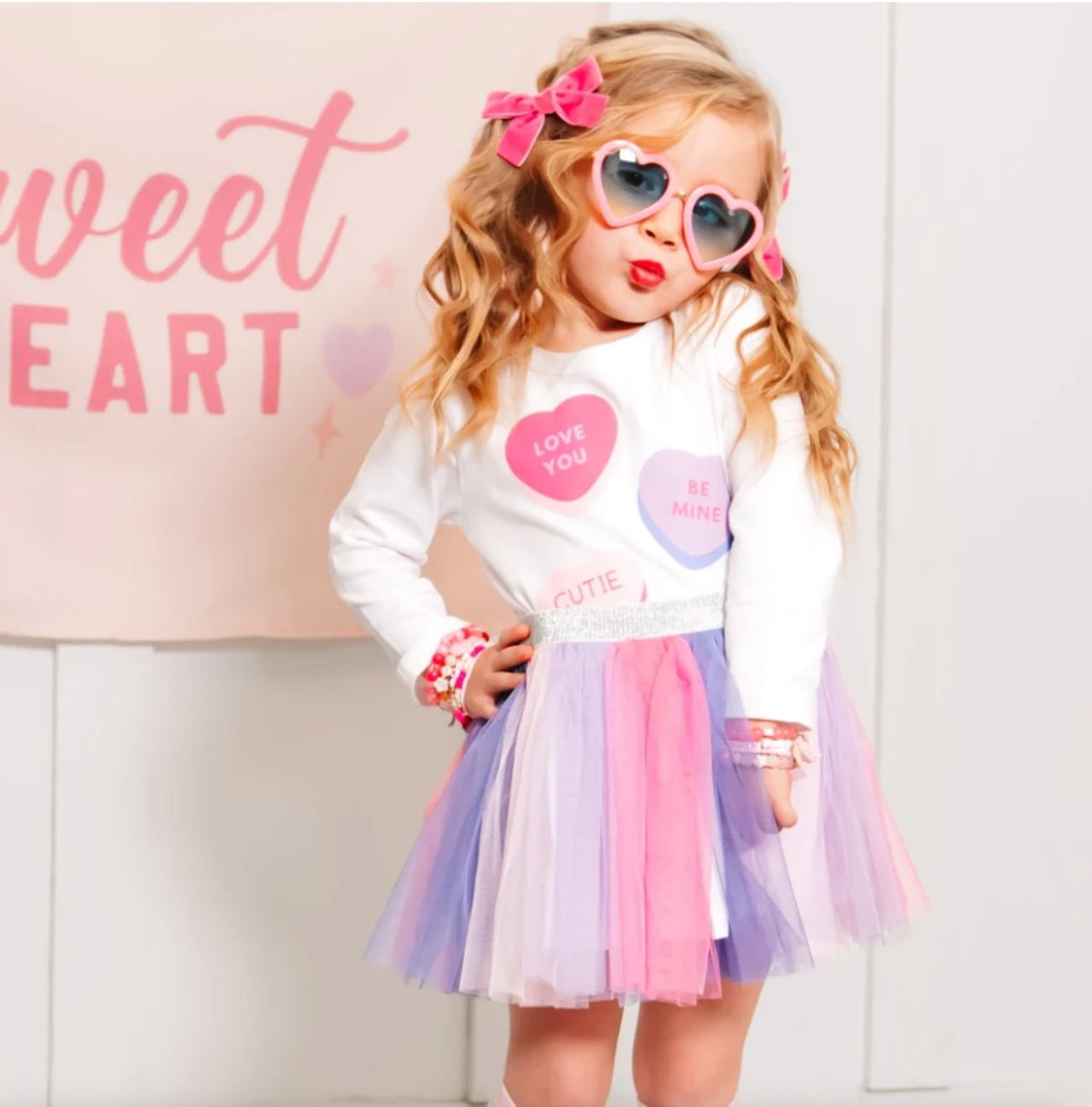 Sweet Wink Girls BE MINE Hearts Long Sleeve Shirt | HONEYPIEKIDS 
