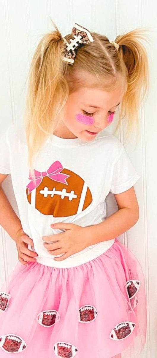 HONEYPIEKIDS | Sweet Wink Girls Glitter Football Bow Hair Clip