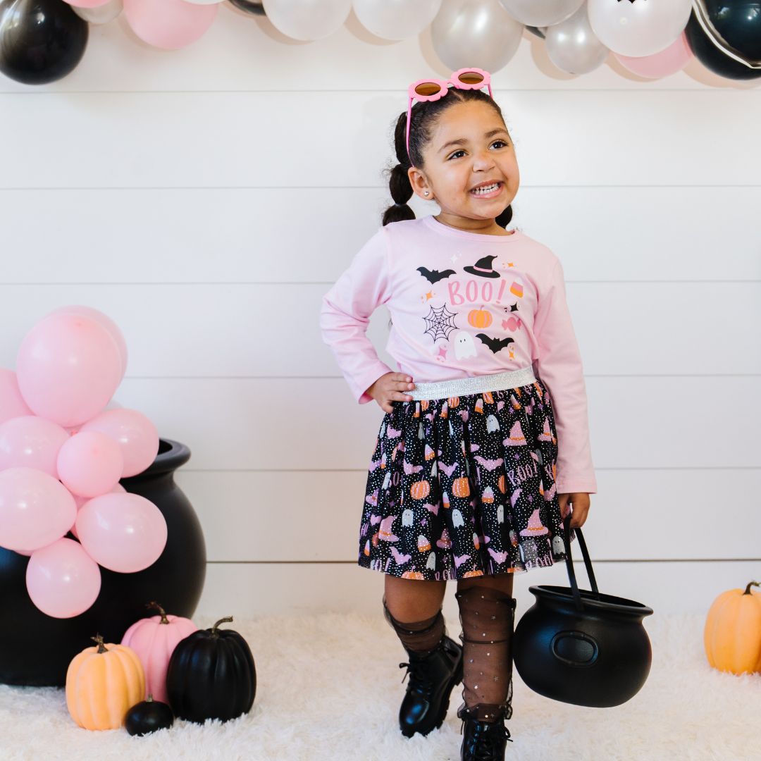 Sweet Wink Girls Halloween BOO Tutu Skirt | HONEYPIEKIDS 