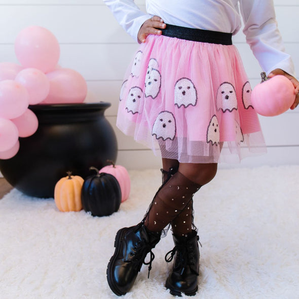 HONEYPIEKIDS | Sweet Wink Girls Halloween GHOST Tutu Skirt | Kids Boutique Clothing