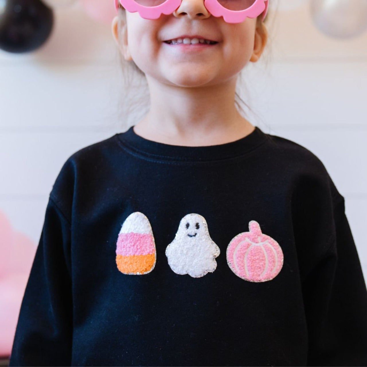 Sweet Wink Girls Halloween Treats Patch Sweatshirt | HONEYPIEKIDS 