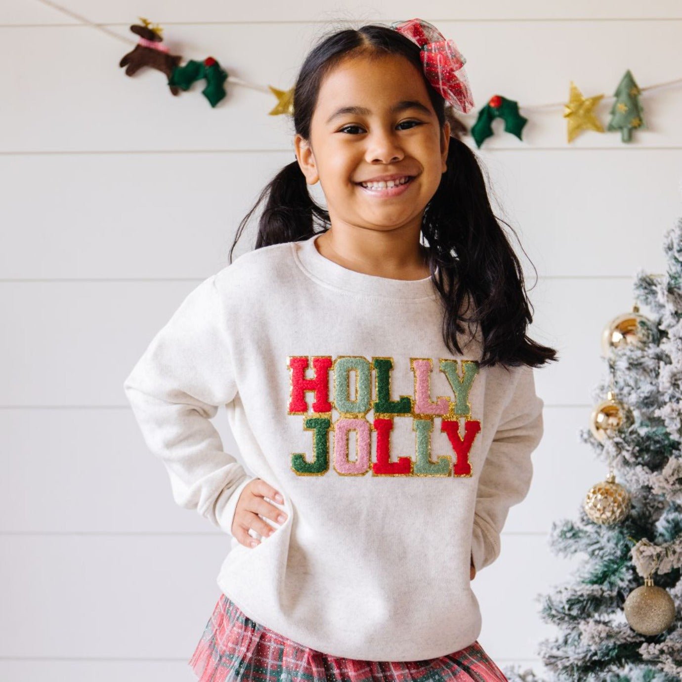 Sweet Wink Girls HOLY JOLLY Holiday Sweatshirt | HONEYPIEKIDS
