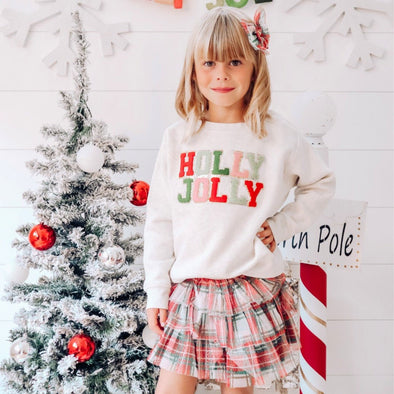 HONEYPIEKIDS | Sweet Wink Girls HOLY JOLLY Holiday Sweatshirt