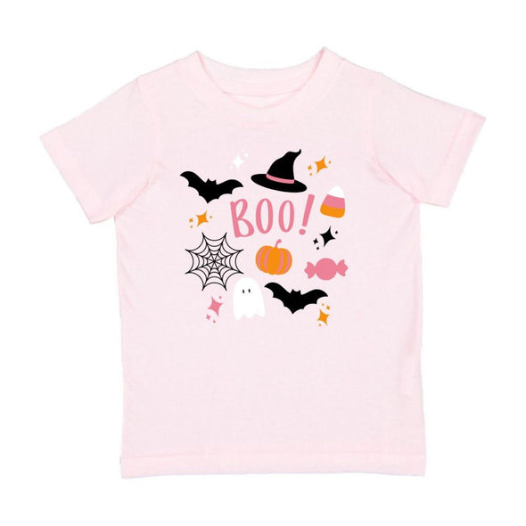 HONEYPIEKIDS | Sweet Wink Girls Pink HALLOWEEN DOODLE S/S Shirt