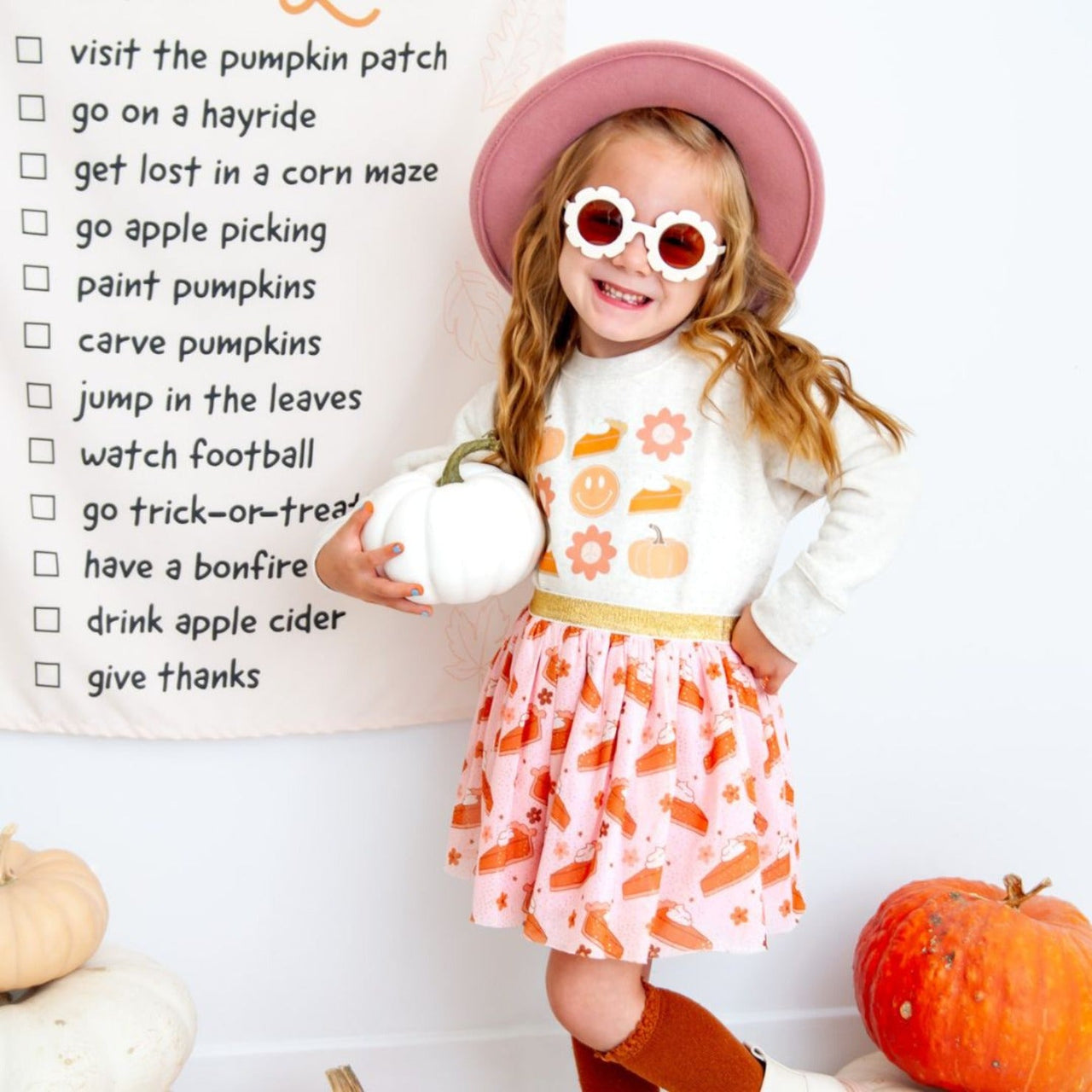 Sweet Wink Girls Pumpkin Pie Thanksgiving Tutu Skirt | HONEYPIEKIDS 