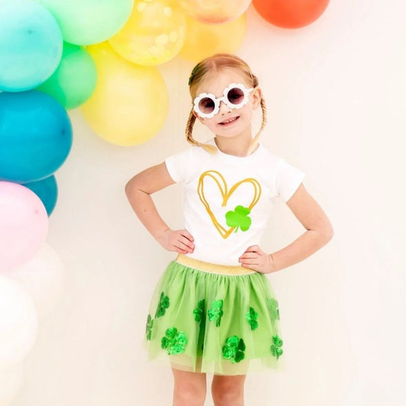 Sweet Wink Girls Shamrock Heart s/s Shirt | HONEYPIEKIDS | Kids Boutique Clothing