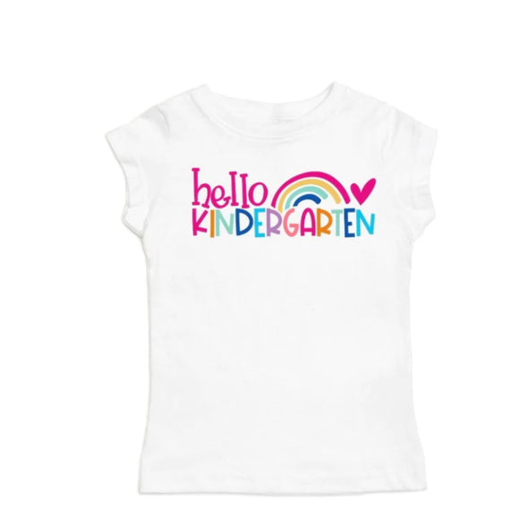 Sweet Wink Girls S/S White HELLO KINDERGARTEN Shirt | HONEYPIEKIDS | Kids Boutique Clothing
