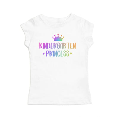 Sweet Wink Girls White KINDERGARTEN PRINCESS Shirt | HONEYPIEKIDS | First Day of School Shirts