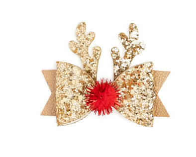 HONEYPIEKIDS | Sweet Wink Gold Glitter Reindeer Antlers Hair Clip