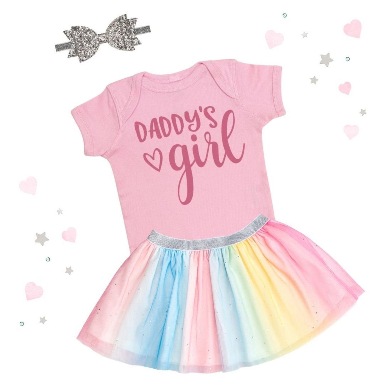 Sweet Wink INFANT GIRLS DADDY'S GIRL S/S Pink Bodysuit | HONEYPIEKIDS 