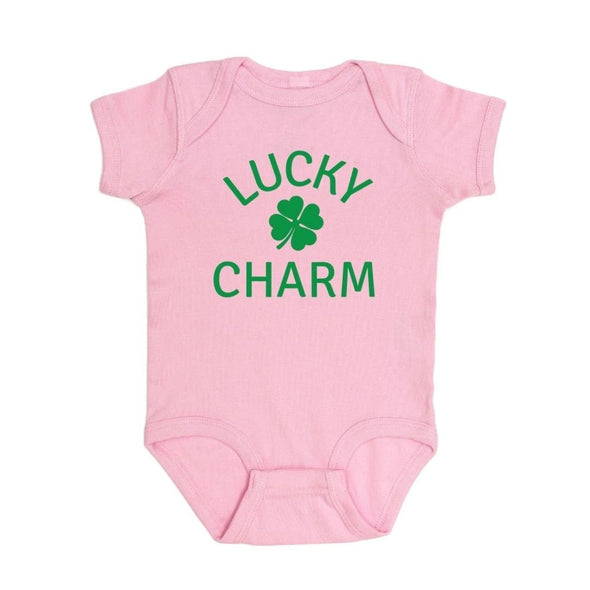 Sweet Wink Infant Girls Lucky Charm S/S Bodysuit In Pink | HONEYPIEKIDS | Kids Boutique Clothing