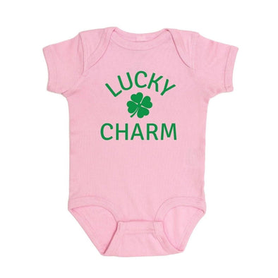 Sweet Wink Infant Girls Lucky Charm S/S Bodysuit In Pink | HONEYPIEKIDS 