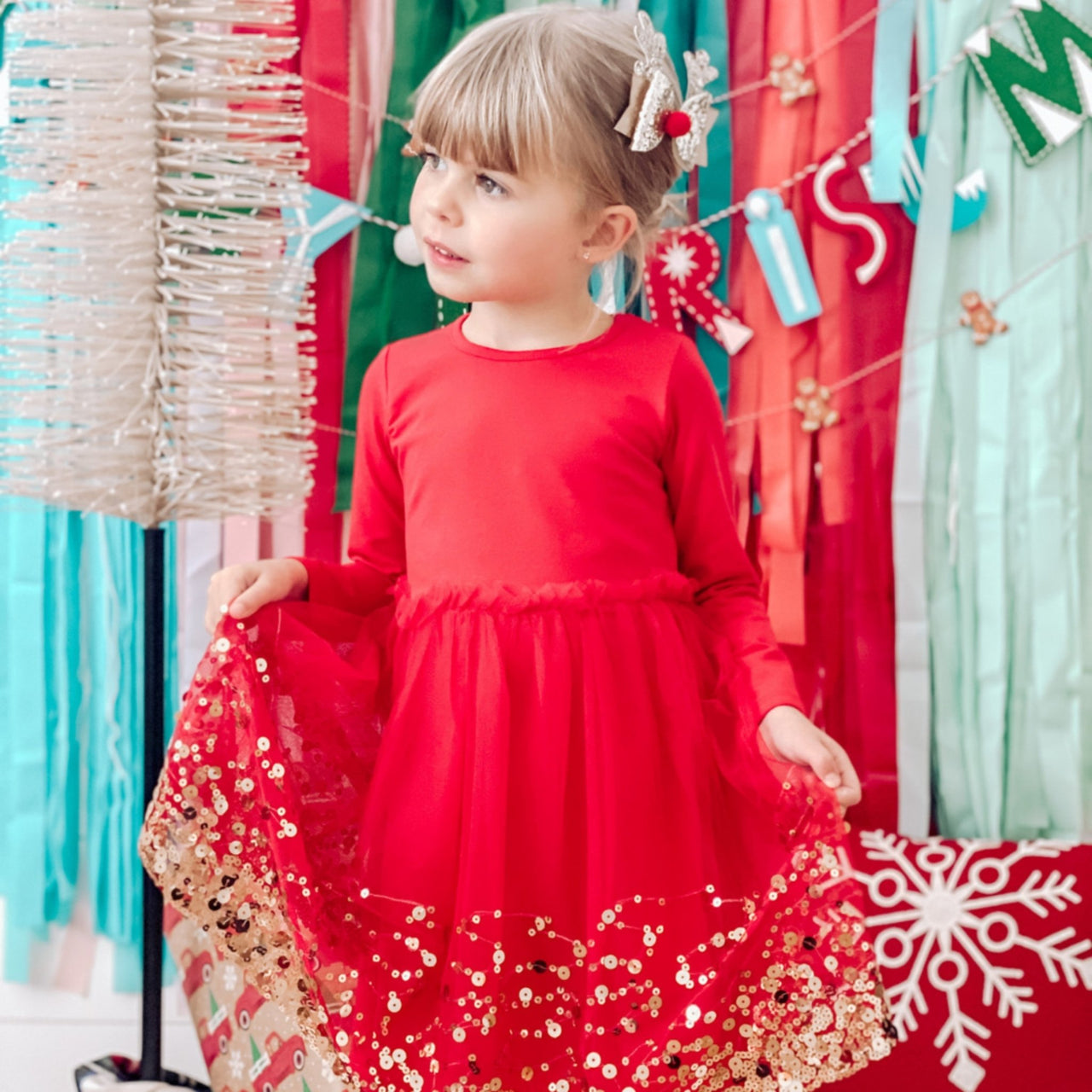 Sweet Wink Infant to Youth Girls Red Sequin Dress | HONEYPIEKIDS 
