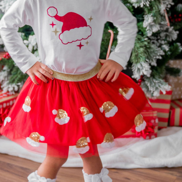 Sweet Wink Infant to Youth Girls SANTA HAT Tutu Skirt | HONEYPIEKIDS | Kids Boutique Clothing
