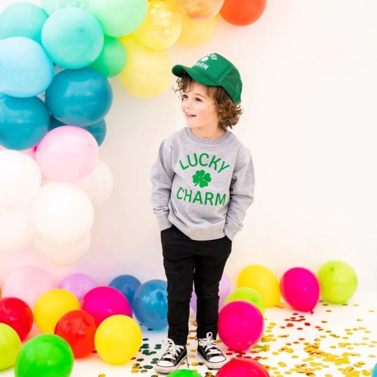 Sweet Wink Kids LUCKY CHARM Sweatshirt - Gray | HONEYPIEKIDS 