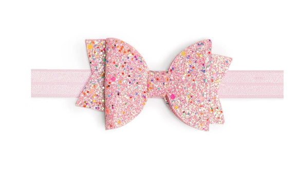 Sweet Wink Pink Sprinkle Bow Soft Headband | HONEYPIEKIDS | Kids Boutique Clothing