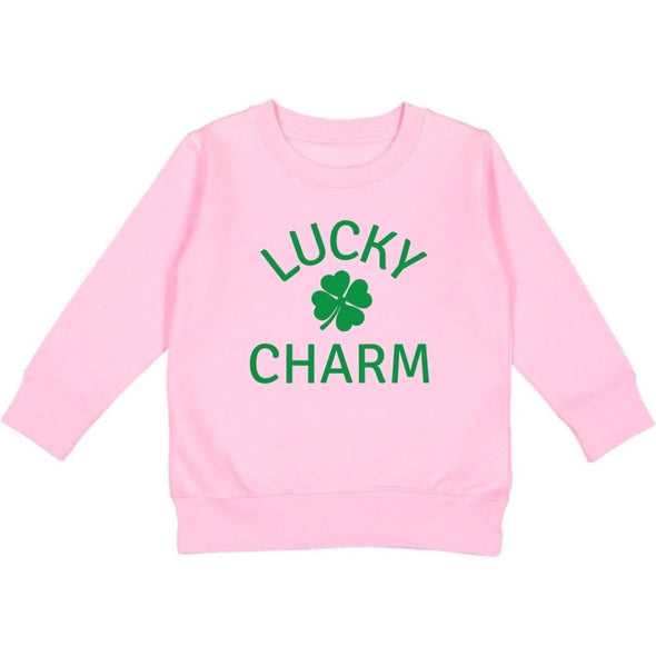 Sweet Wink Toddler To Youth Girls Pink LUCKY CHARM Sweatshirt | HONEYPIEKIDS | Kids Boutique Clothing