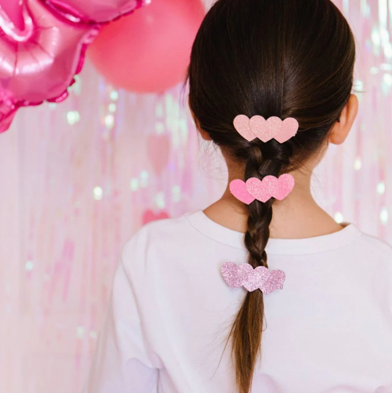 Sweet Wink Triple Heart Hair Clip Set | HONEYPIEKIDS 