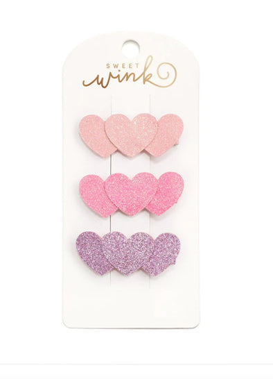Sweet Wink Triple Heart Hair Clip Set | HONEYPIEKIDS | Kids Boutique Clothing