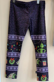Terez Girls The Grinch Fair Isle Purple Leggings | HONEYPIEKIDS 