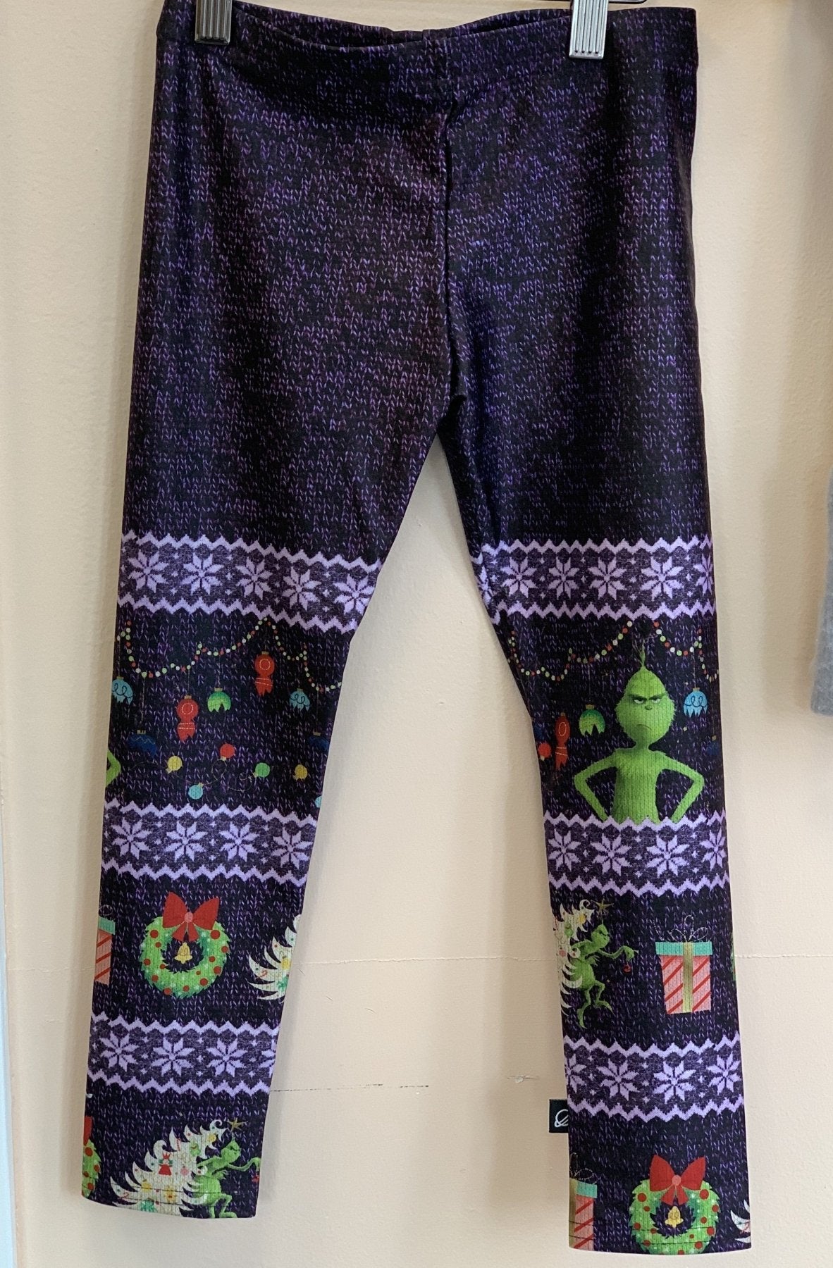 Terez Girls The Grinch Fair Isle Purple Leggings | HONEYPIEKIDS 