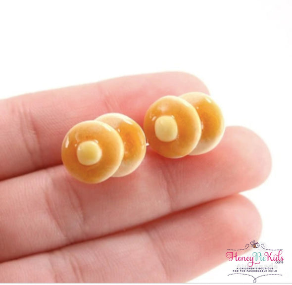 Tiny Hands Scented Pancake Stud Earrings | HONEYPIEKIDS | Kids Boutique Clothing