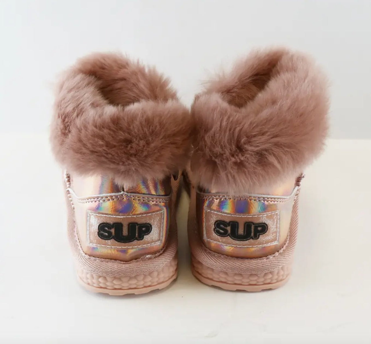 Doe a Dear PINK Rhinestone & Pearl Furry Toddler Girls Boots | HONEYPIEKIDS 