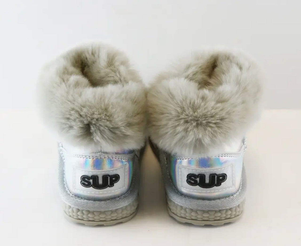 Doe a Dear SILVER Rhinestone & Pearl Furry Toddler Girls Boots | HONEYPIEKIDS 