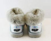 Doe a Dear SILVER Rhinestone & Pearl Furry Toddler Girls Boots | HONEYPIEKIDS 