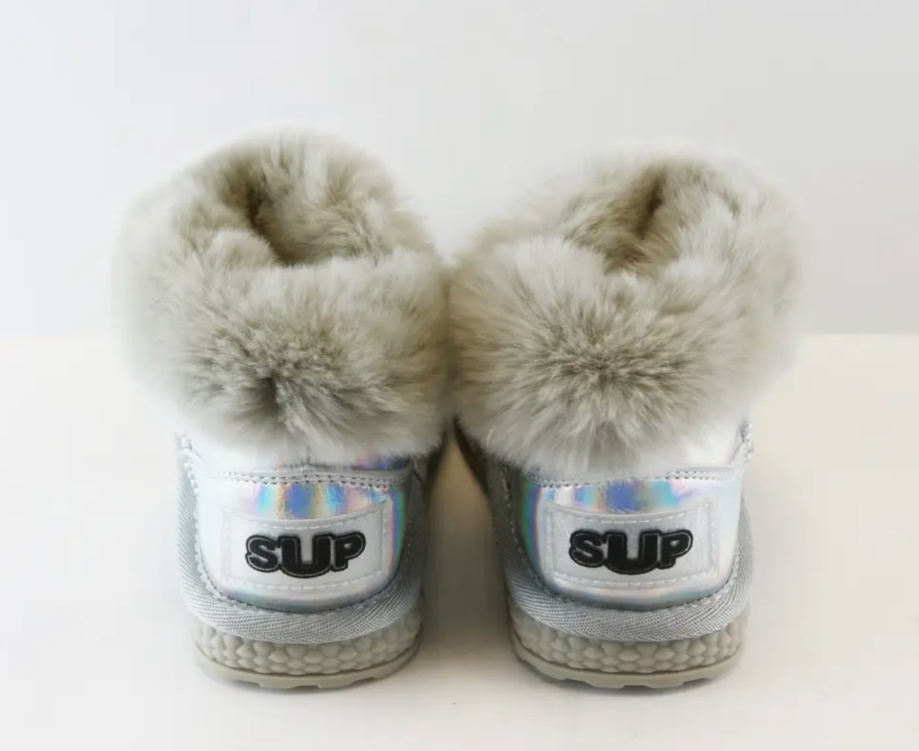 Doe a Dear SILVER Rhinestone & Pearl Furry Toddler Girls Boots | HONEYPIEKIDS 