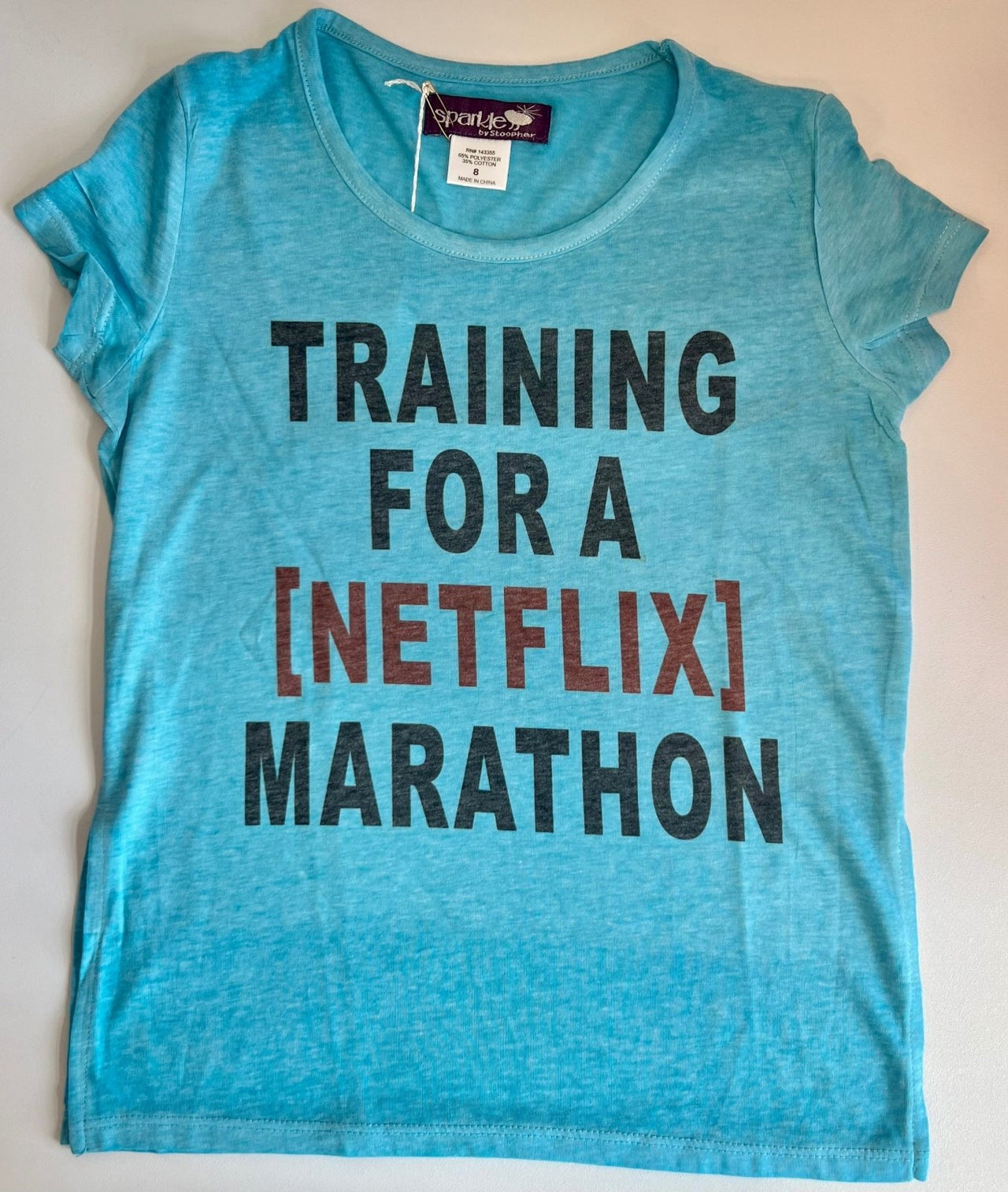 Girls Training For a Netflix Marathon T shirt | HONEYPIEKIDS 