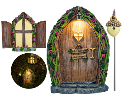HONEYPIEKIDS |  Light Up Fairy Door and Window for Trees or Wall