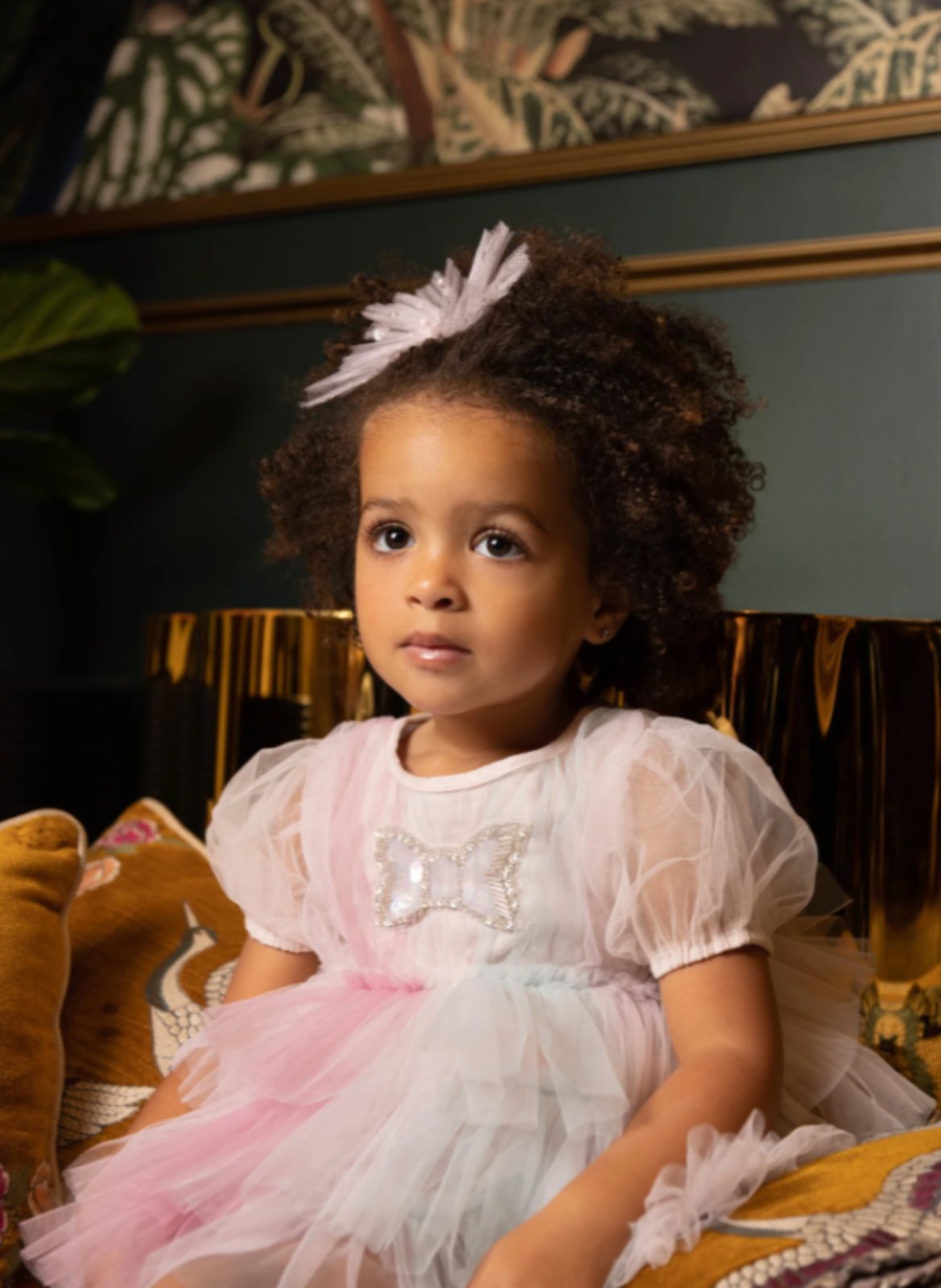 Tutu du Monde Baby Girls Crystal Bow Tulle Dress