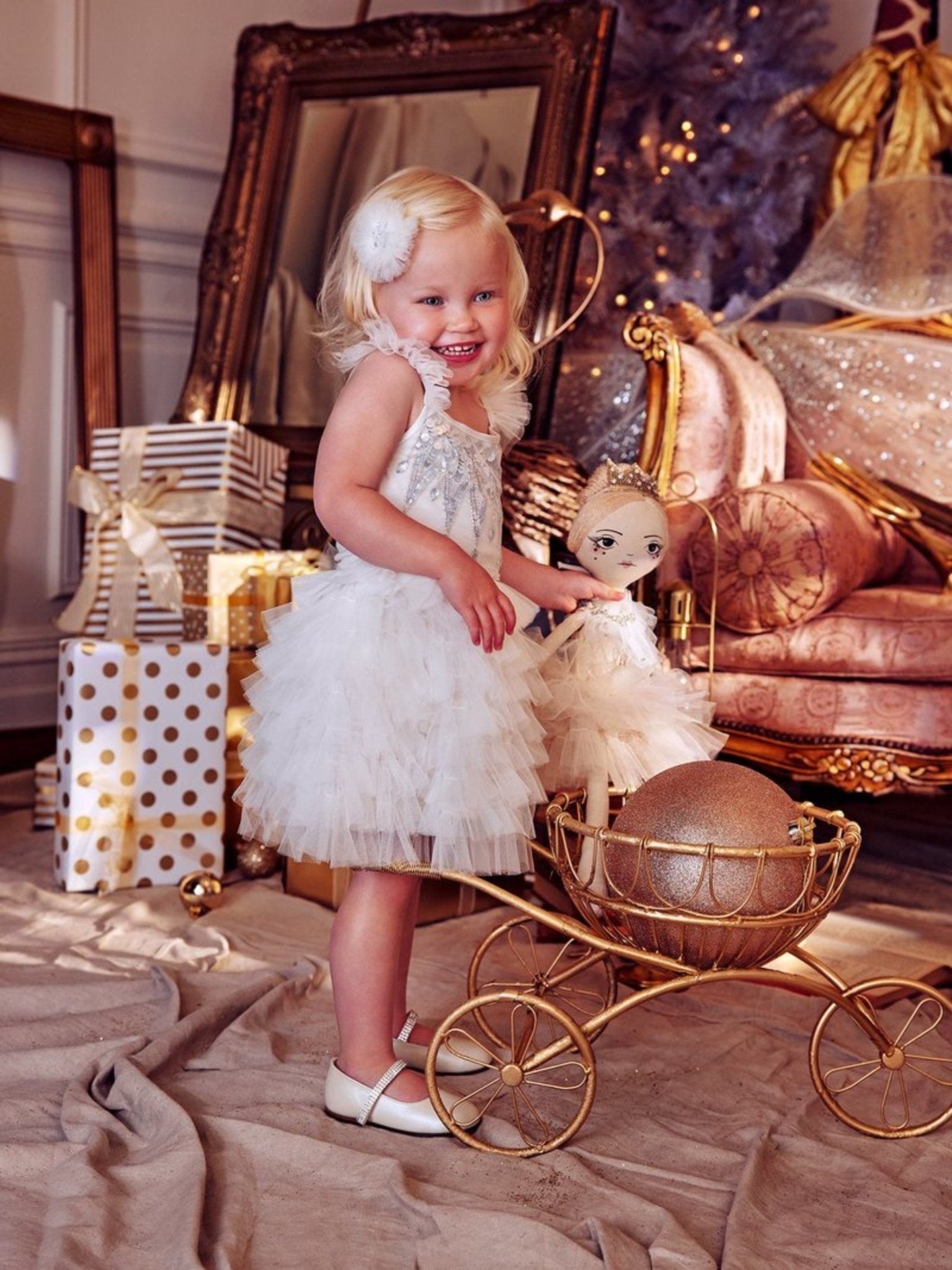 infant tutu dress Tutu Du Monde BABY White Secret Santa Tutu Dress