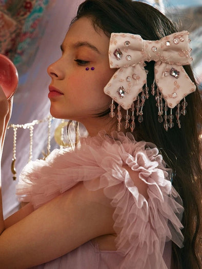 Tutu Du Monde Crystal Dreams Hair Clip In Porcelain Pink | HONEYPIEKIDS | Kids Boutique Clothing