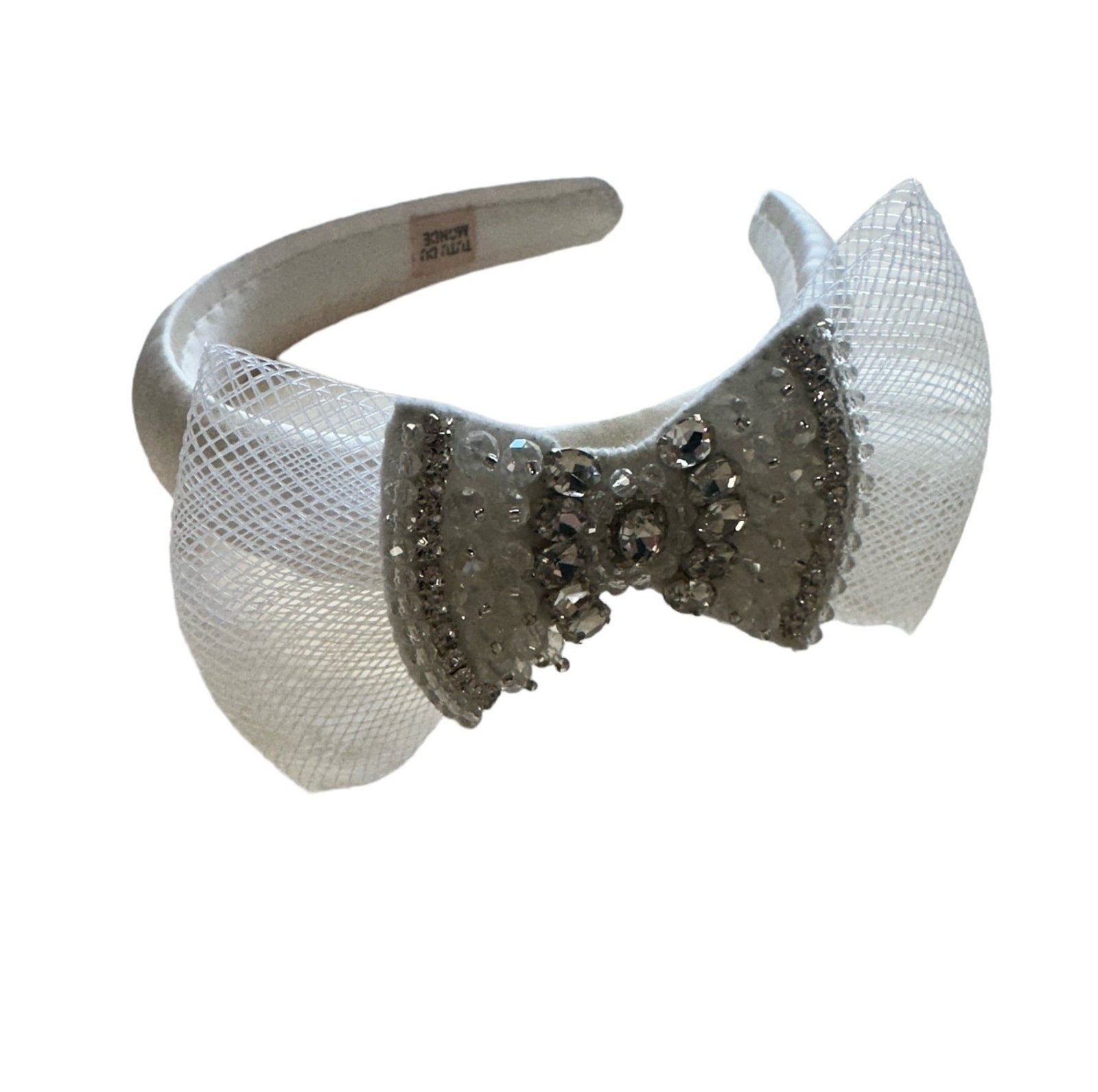 Tutu Du Monde Gem Bow Hair Band In Milk | HONEYPIEKIDS 